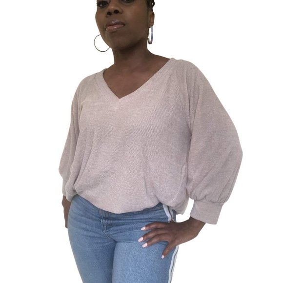 (NWT) - Balloon Puff Sleeve Chenille Sweater - Picture 2 of 8